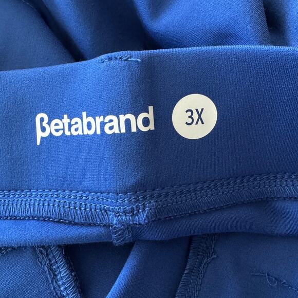 Betabrand 3X-Large Cropped Cosmo Dress Pants Pull-On Stretch Cuffed Pockets Blue - Picture 7 of 8